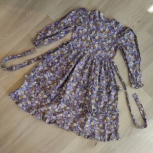 Vintage Ma Poupee Purple Floral Tea Party Dress,‎ Size 7